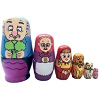 HEALLILY Muñeca Rusa de anidación Familia matrioska de Madera Juguete de apilamiento de 6 Capas para niños colección de…